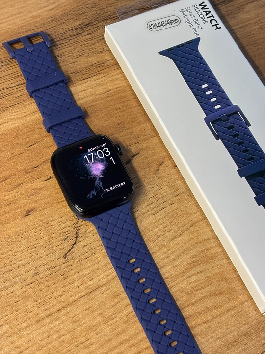 Universal silikon remeshok Apple Watch 42/44/45/49 mm uchun