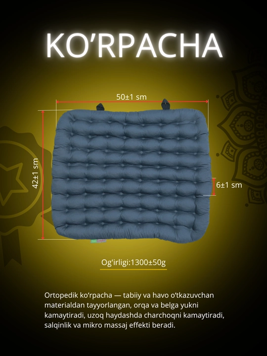Avtomobillar uchun ortopedik nakidkalar, ECOMFORT, 3 tasi 1 da, P-1