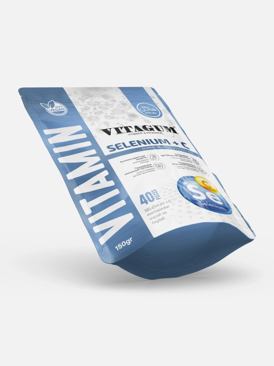 Selen va C vitamini, BFQ qo‘shilgan VITAGUM marmeladi 150 gr. Halol