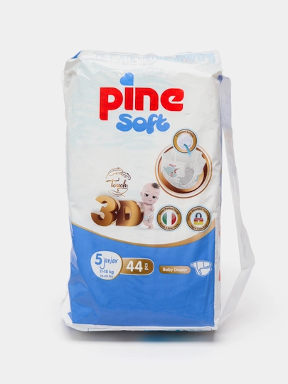 Детские подгузники Pine Soft 3D, Junior,  №5 11 - 18 кг, 44 шт - 