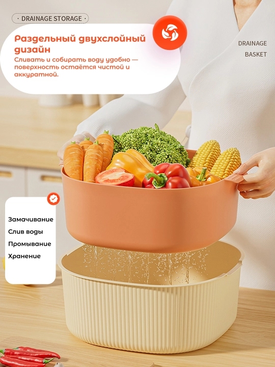 Дуршлаг для макарон и круп, для промывки