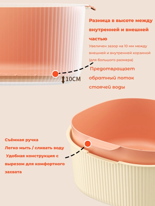Дуршлаг для макарон и круп, для промывки
