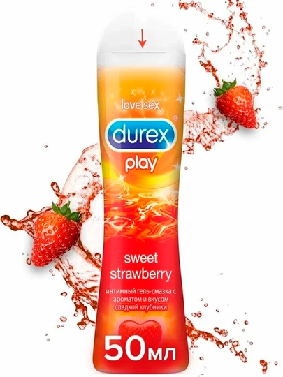 Durex гель-смазка для интимного применения Sweet Strawberry, сладкая клубника, 50 мл — PROCTER-P137652