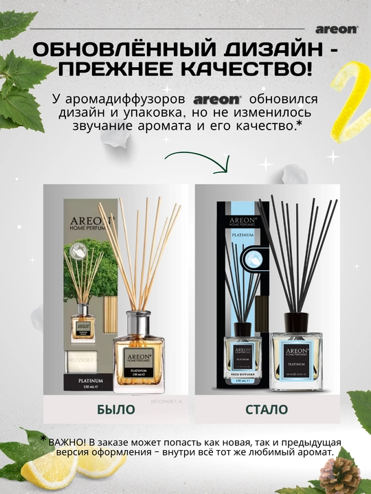Ароматизатор для дома Areon 150 мл, освежитель воздуха, диффузор с палочками, для дома