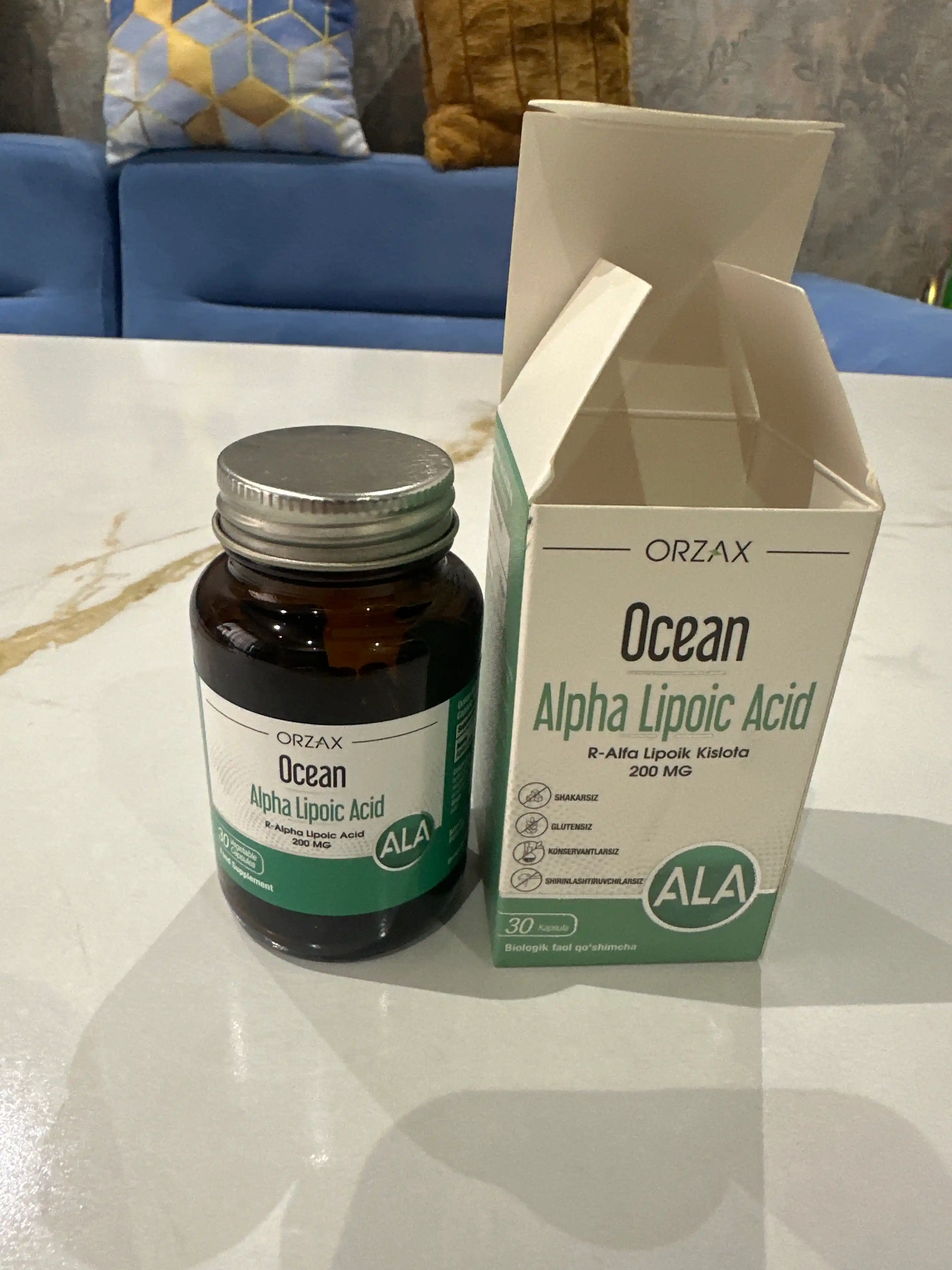 Альфа - липолевая кислота  200 мг-600 мг БАД Orzax Ocean Alpha Lipoic acid (30 таблеток)