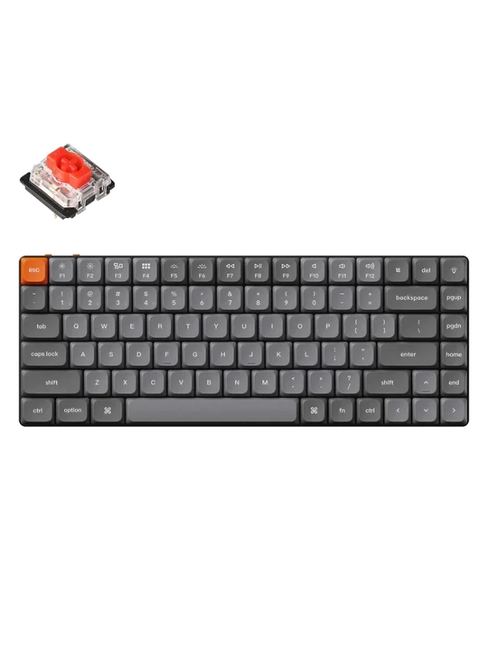 Keychron K3 MAX o‘yin mexanik klaviaturasi 84Key, WL/BT/USB-A, White Led, qora, K3M-A1
