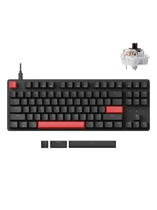 Lemokey X1 87Key o‘yin mexanik klaviaturasi, USB-A,EN/UZ/RU,QMK/VIA, Red led,X1-A
