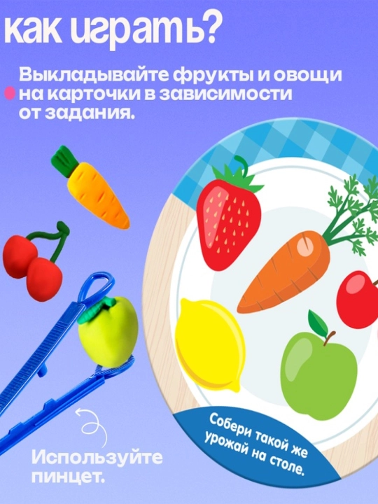 Набор для сортировки «Вкусная тарелка», по методике Монтессори