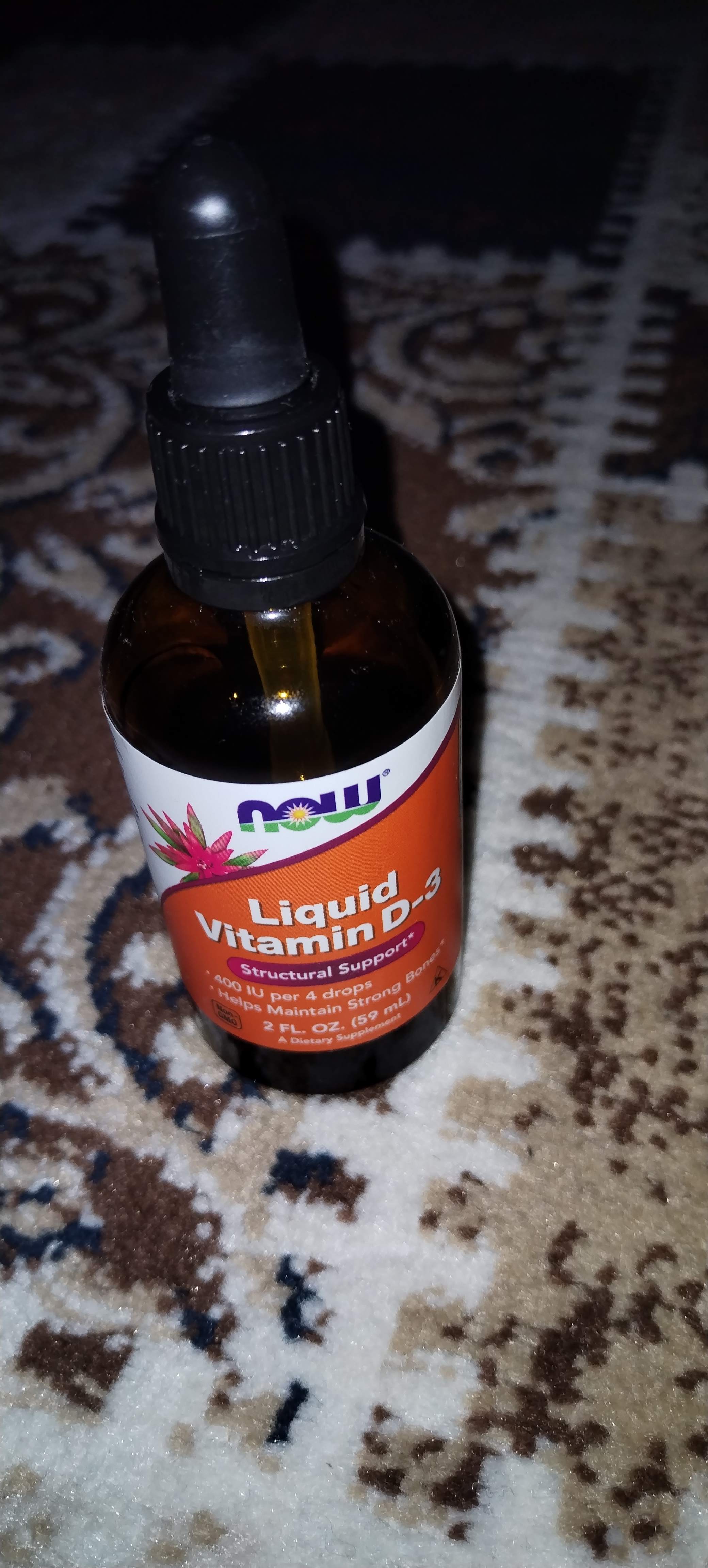 Now Foods suyuq vitamin D3, 400 ME 59 ml, immunitet uchun qulaylik va уengillik