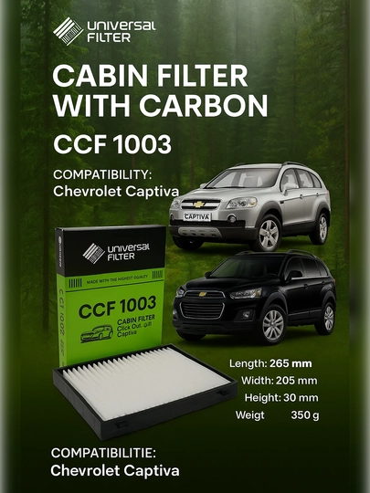 Фильтр салонный Universal Filter CCF 1003 для Chevrolet Captiva очистка воздуха