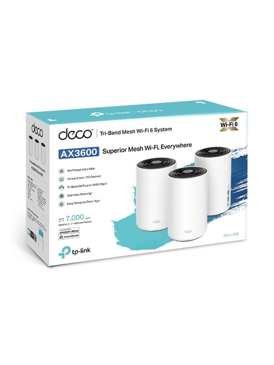 TP-Link Deco X68 Wi-Fi 6 Mesh роутер — 1, 2 yoki 3 ta qurilmali to‘plam, keng qamrov uchun - 
