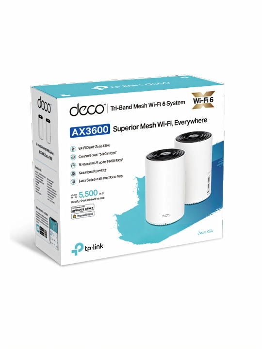 TP-Link Deco X68 Wi-Fi6 Mesh роутер комплект из 1,2 или 3устройств для расширенный покрыти