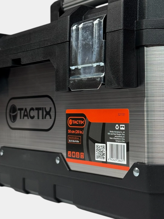 Ящик для инструментов TACTIX 321131 прочный, пластиковый органайзер с несколькими отсеками
