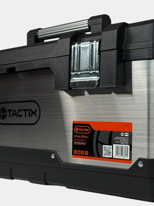 Ящик для инструментов TACTIX 321131 прочный, пластиковый органайзер с несколькими отсеками