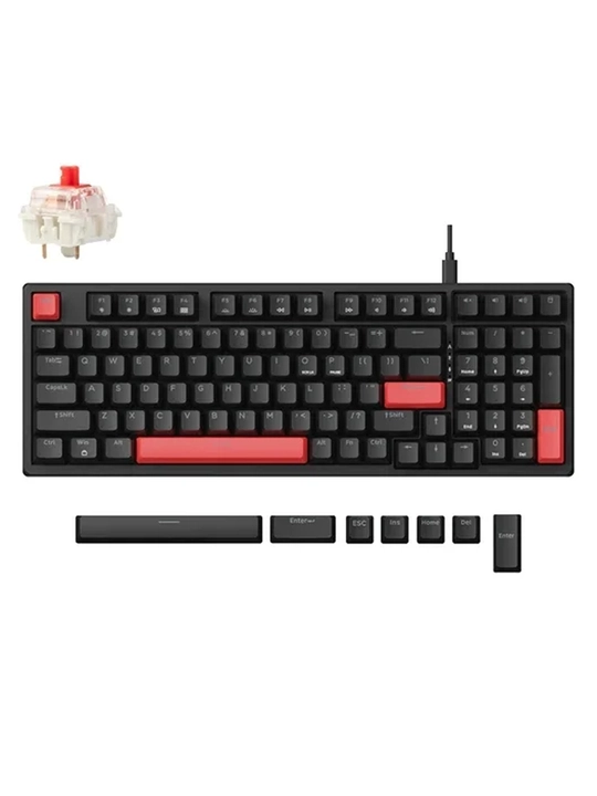O‘yin mexanik klaviaturasi Lemokey X5 104Key, USB-A, EN / UZ / RU, Red Led, X5-A3 / A1