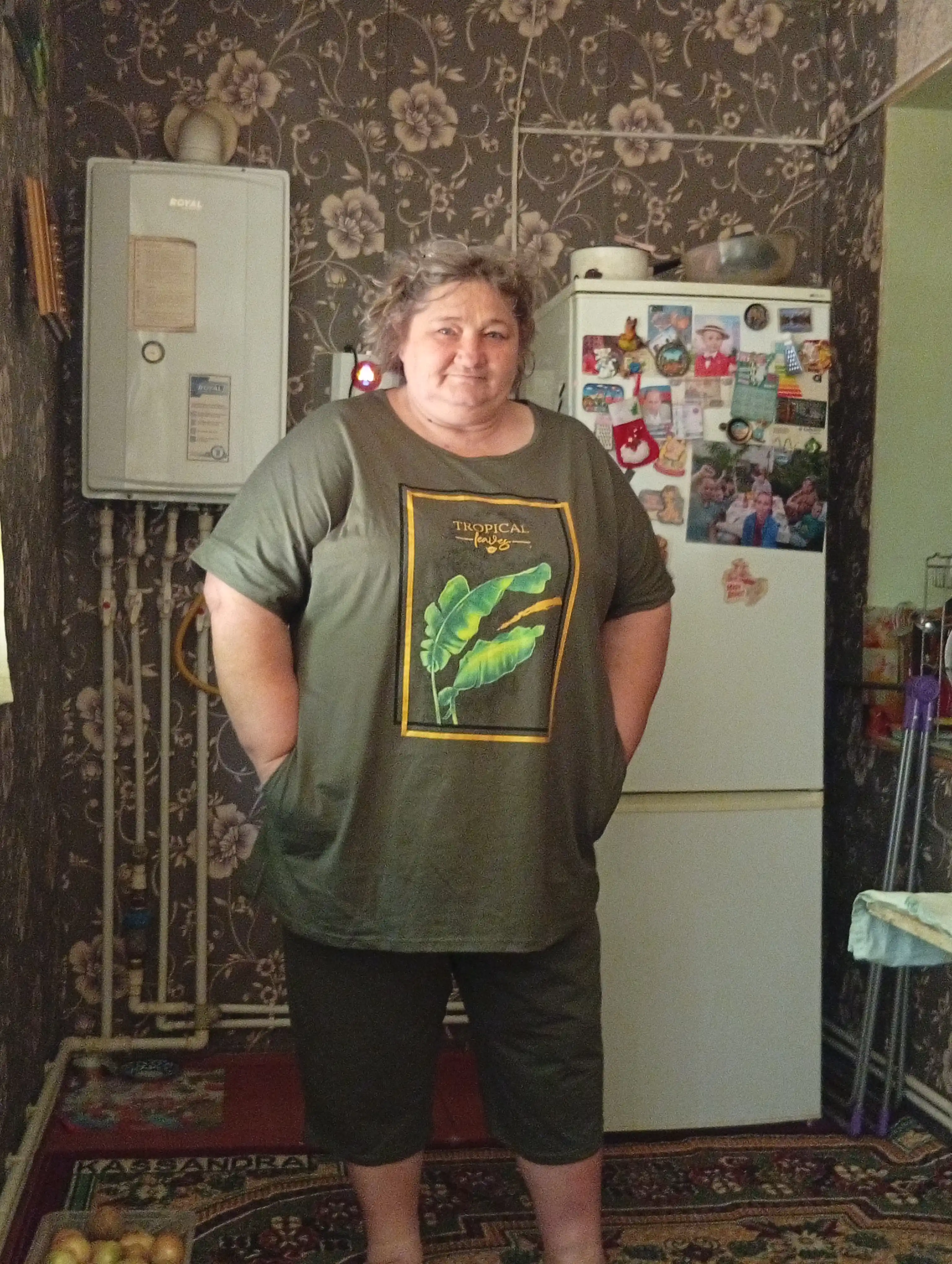 Ayollar uy kastyumi, 100% paxta, bridjli va cho'ntakli pijama to‘plami