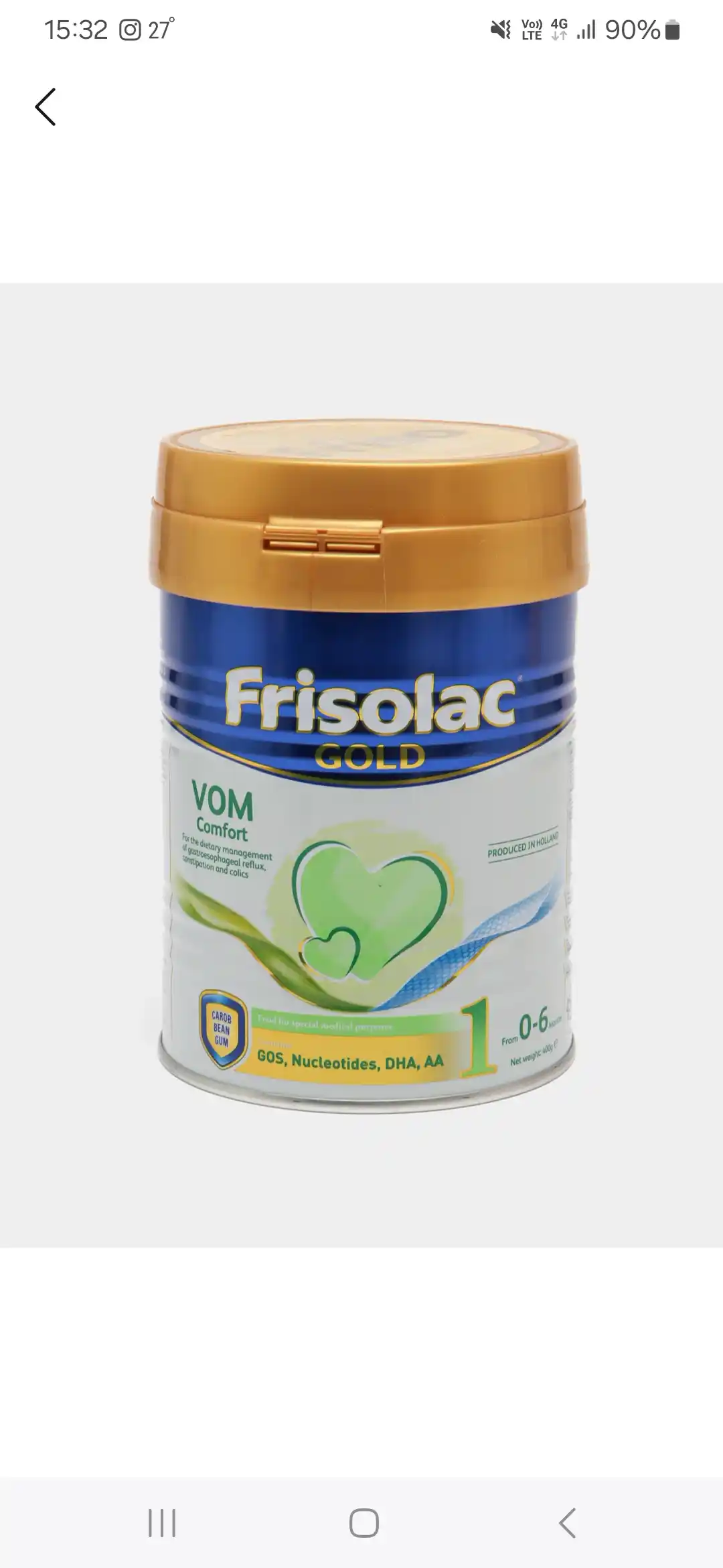 Bolalar aralashmasi Frisolac Gold Vom 1 Comfort, 400 gr
