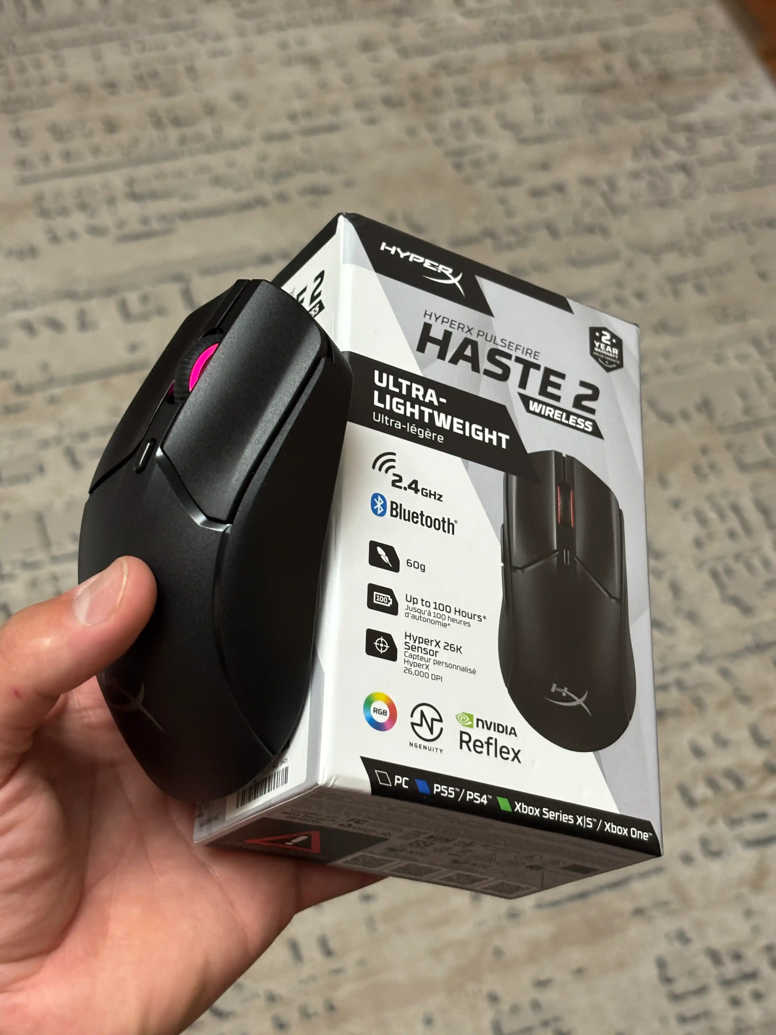 Simsiz o‘yin sichqonchasi HyperX Pulsefire Haste 2 Wireless