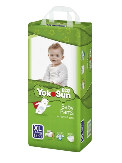 Подгузники и трусики YokoSun Eco,S/M/L/XL/XXL/XXXL,24–72шт,для повседневного использования - 