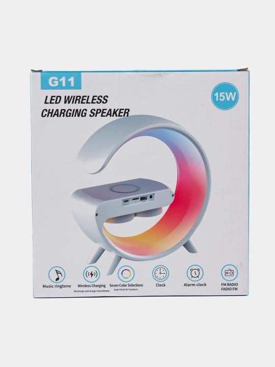Aqlli dinamika RGB, budilnik soat bilan, led tungi chiroq, telefon uchun simsiz zaryadlash