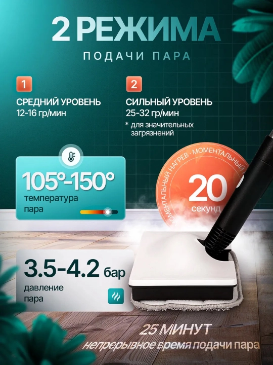 Паравоя швабра 3 в 1