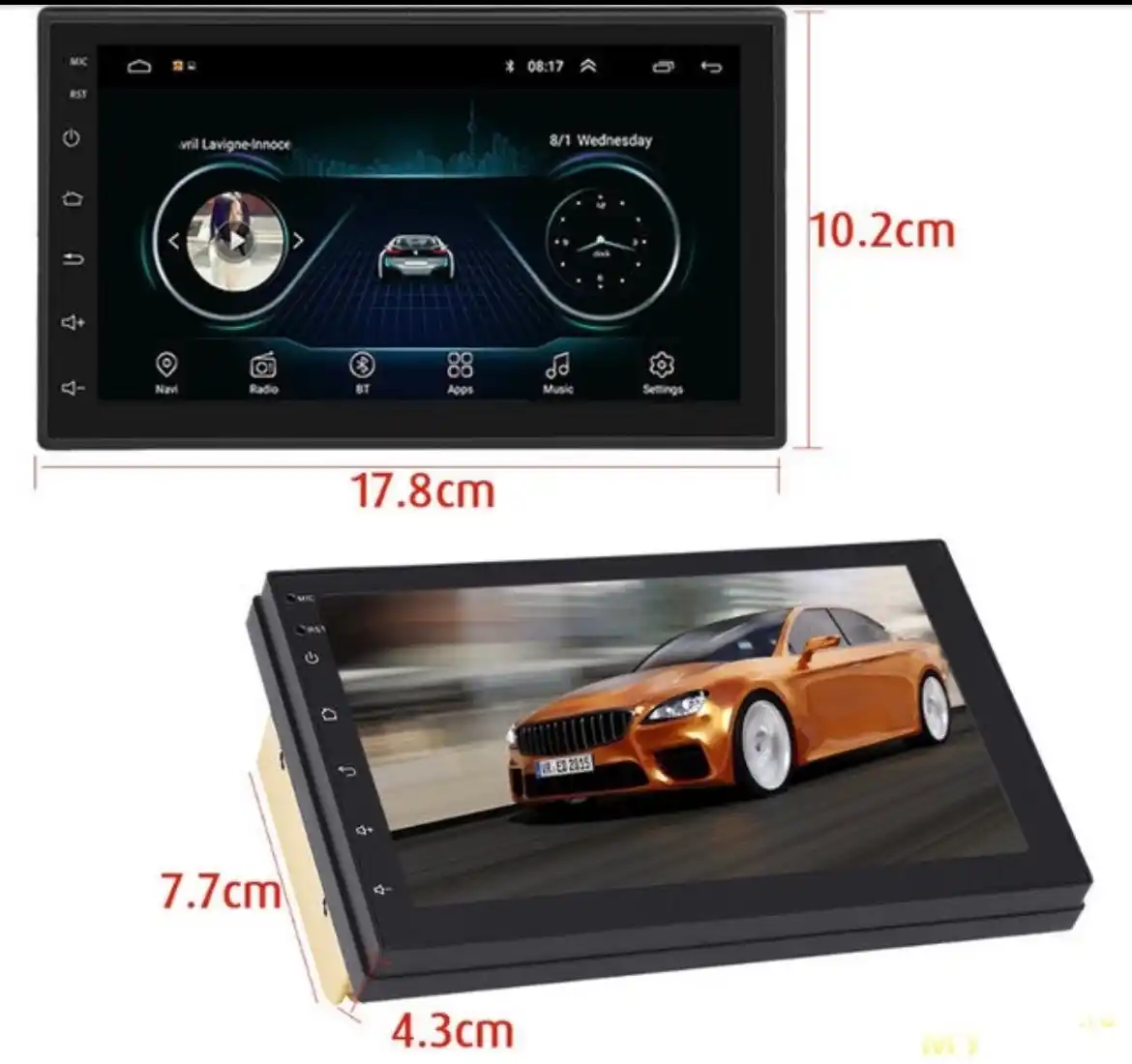 Avto magnitafon Android 7 dyum o'lchaml universal manitor Wifi Gps usb yotub blutus Ful hd