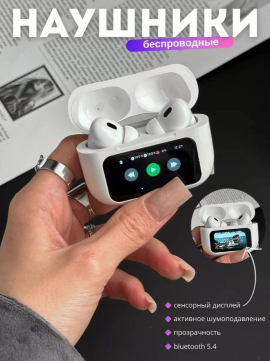 Sensorli displeyli TWS simsiz quloqchinlar (naushnik) Bluetooth 5.4iPhone va Android uchun