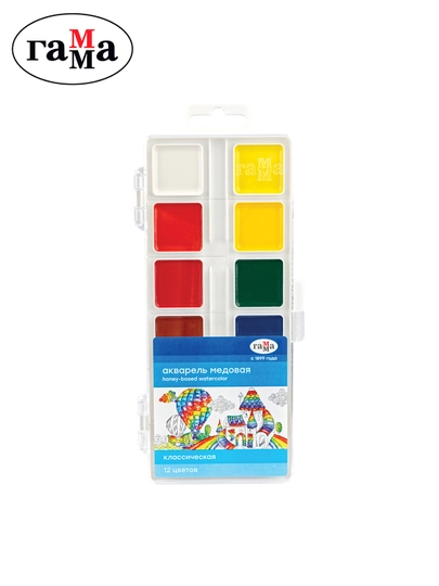 Akvarel Gamma "Klassik", asal, 12 rang, cho'tkasiz, plast.qadoq., evro-ilmoq NEW, 1009194 - 