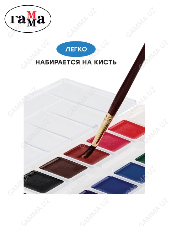 Akvarel Gamma "Klassik", asal, 12 rang, cho'tkasiz, plast.qadoq., evro-ilmoq NEW, 1009194