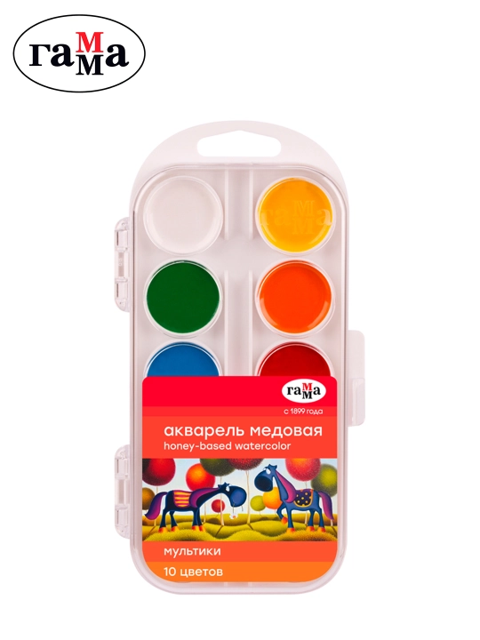 Akvarel Gamma "Multfilmlar", asal, 10 rang, cho'tkasiz, pl.qadoq., evro-ilmoq, 1104610 - 