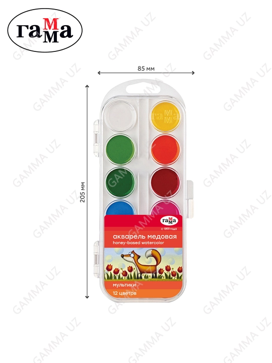 Akvarel Gamma "Multfilmlar", asal, 12 rang, cho'tkasiz, pl.qadoq., evro-ilmoq, 1104612