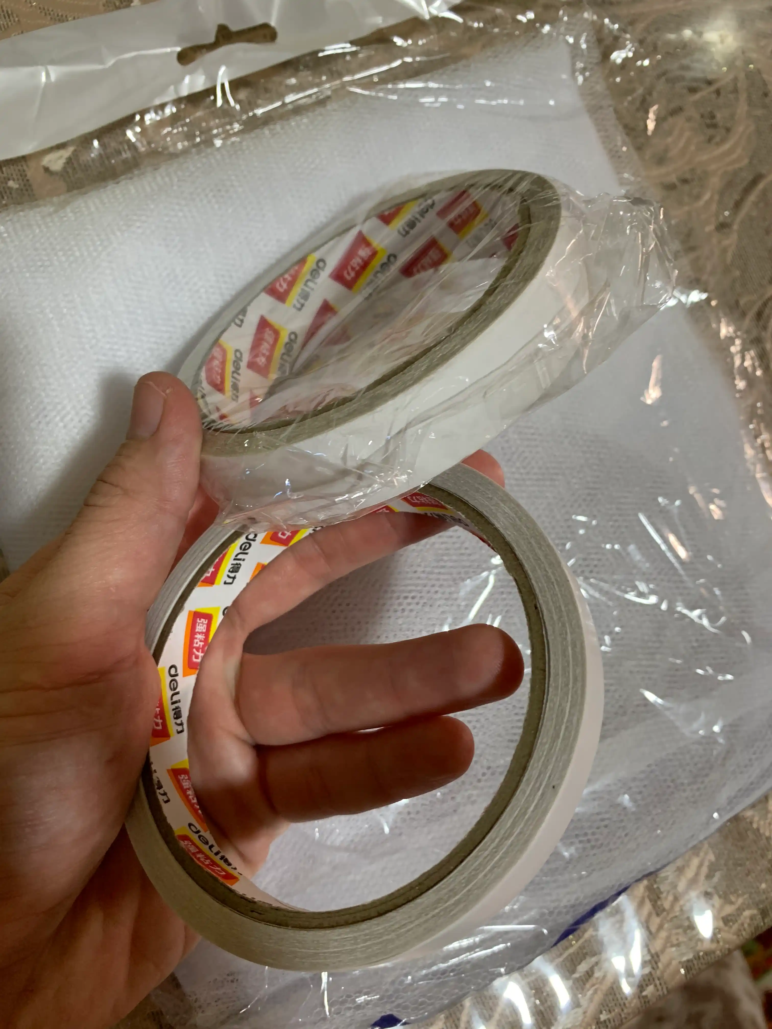 Ikki tomonlama skotch Deli 30401, 12 mm * 10 m 2dona
