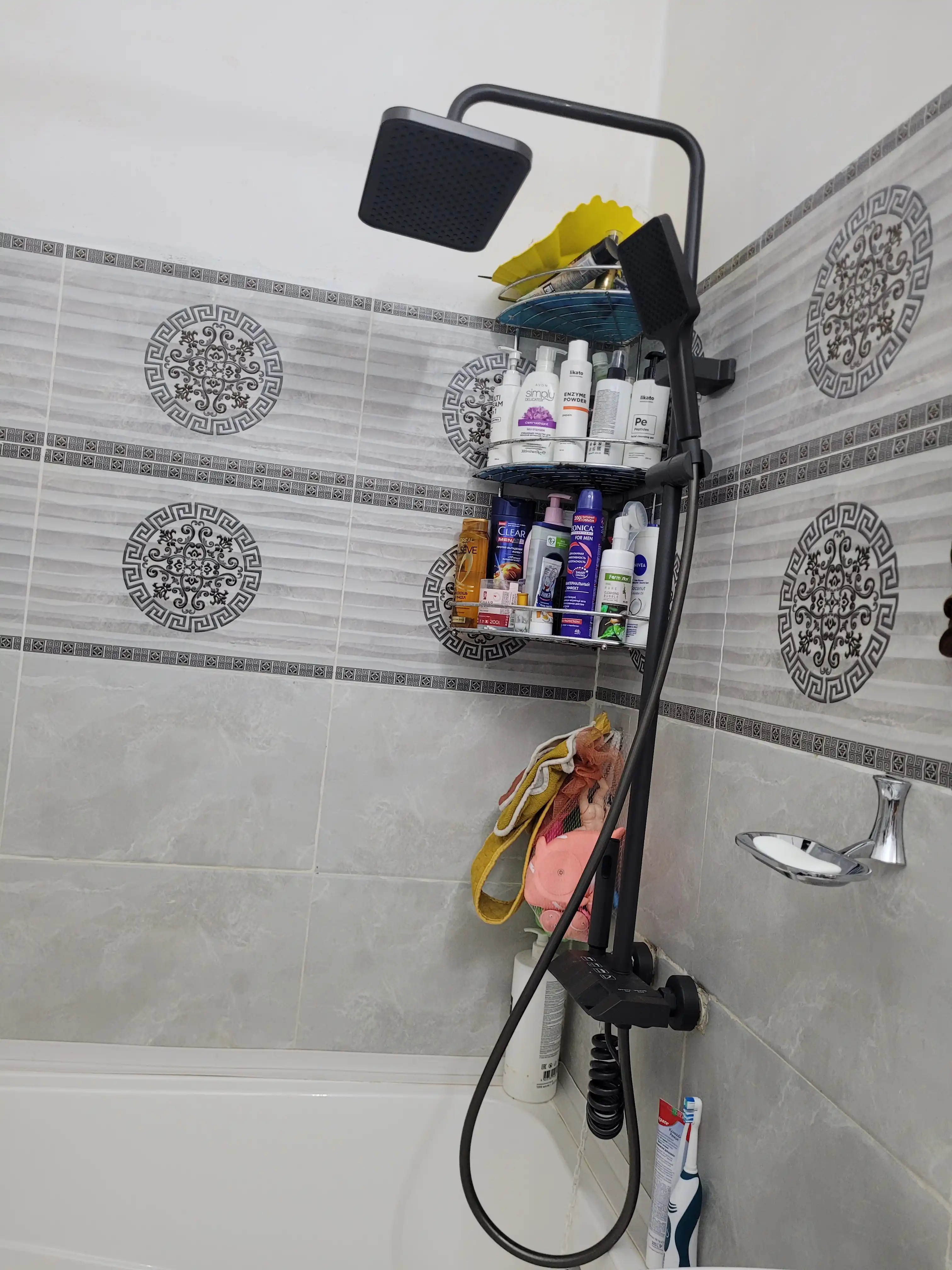 Dush tizimi 4 tasi 1 da, displeylik tropik dush, Latun, smestitel