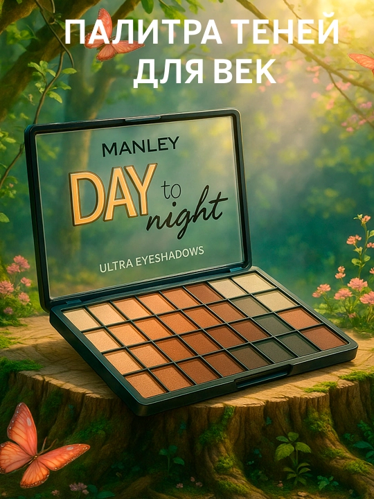 30 rangli ko‘zlar uchun tenlar palitrasi, mat, shimerli, glitterli, 2 ta xaylayter, 1 ta bronzer - 