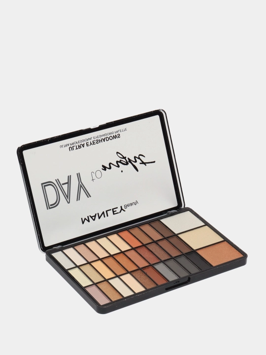 30 rangli ko‘zlar uchun tenlar palitrasi, mat, shimerli, glitterli, 2 ta xaylayter, 1 ta bronzer