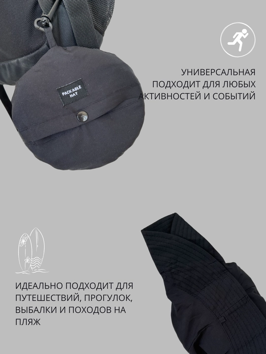 Panama yig‘ma, keng hoshiyali, Packable Hat