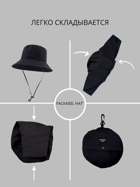 Panama yig‘ma, keng hoshiyali, Packable Hat