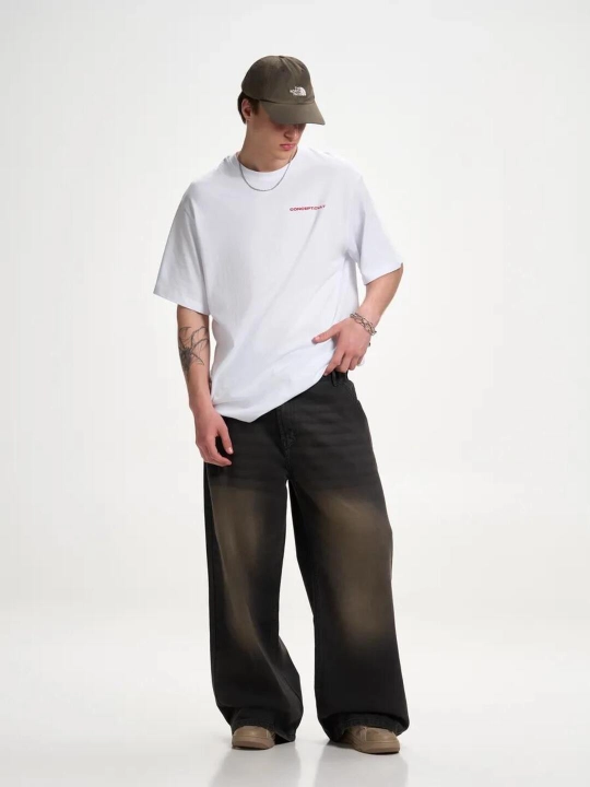 Keng jinsi, ayollar, baggi, qora baggy jeans y2k, paxta