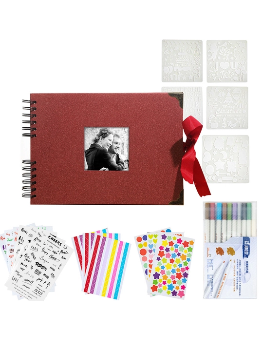 Bolalar, oila, to'y uchun fotoalbom, rasmlar uchun albom, sketchbuk, qora varaqlar bilan
