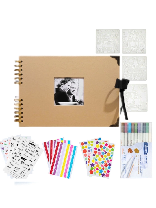 Bolalar, oila, to'y uchun fotoalbom, rasmlar uchun albom, sketchbuk, qora varaqlar bilan