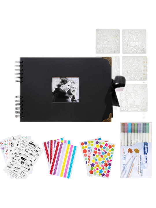 Bolalar, oila, to'y uchun fotoalbom, rasmlar uchun albom, sketchbuk, qora varaqlar bilan