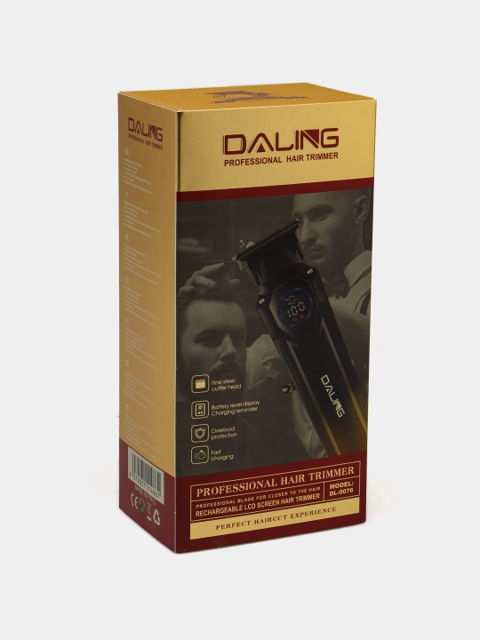Professional simsiz soch va soqol olish kesish mashinkasi trimmer Daling, LCD displeyli