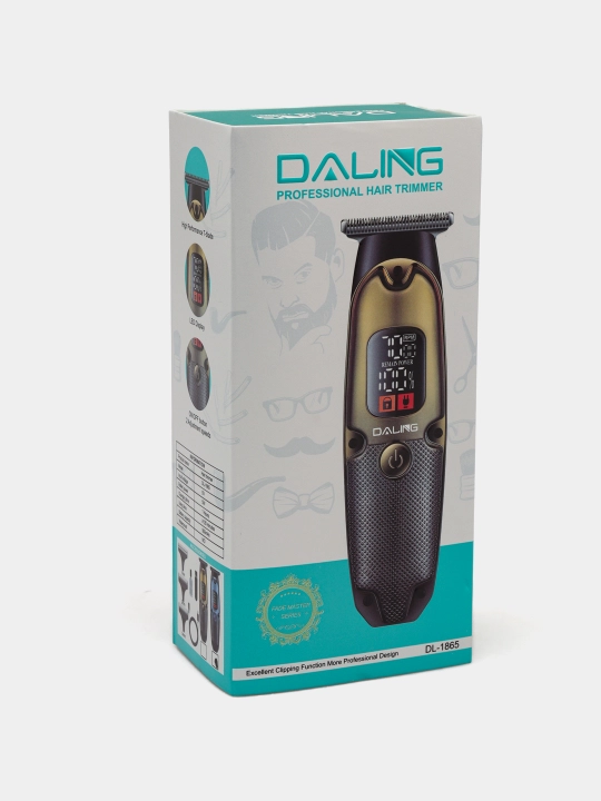Professional simsiz soch va soqol olish kesish mashinkasi trimmer Daling, LCD displeyli