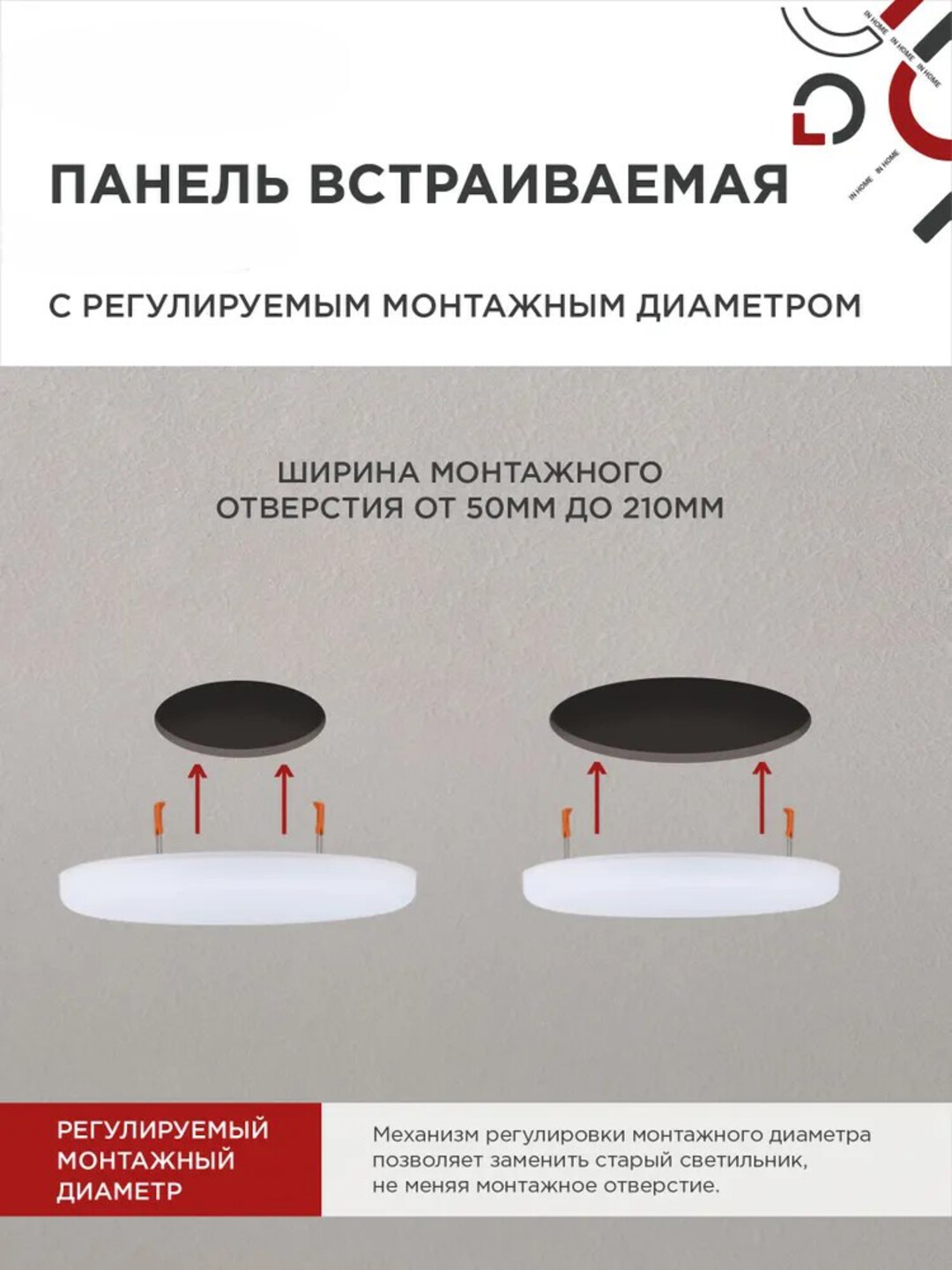 Акрил лед панель безрамочная светодиодная панель, 12W-48W