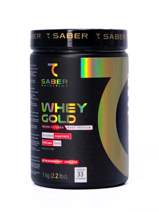 Протеин порошковый для мышечной массы  7 SABER ORIGINAL WHEY GOLD 1кг, клубника