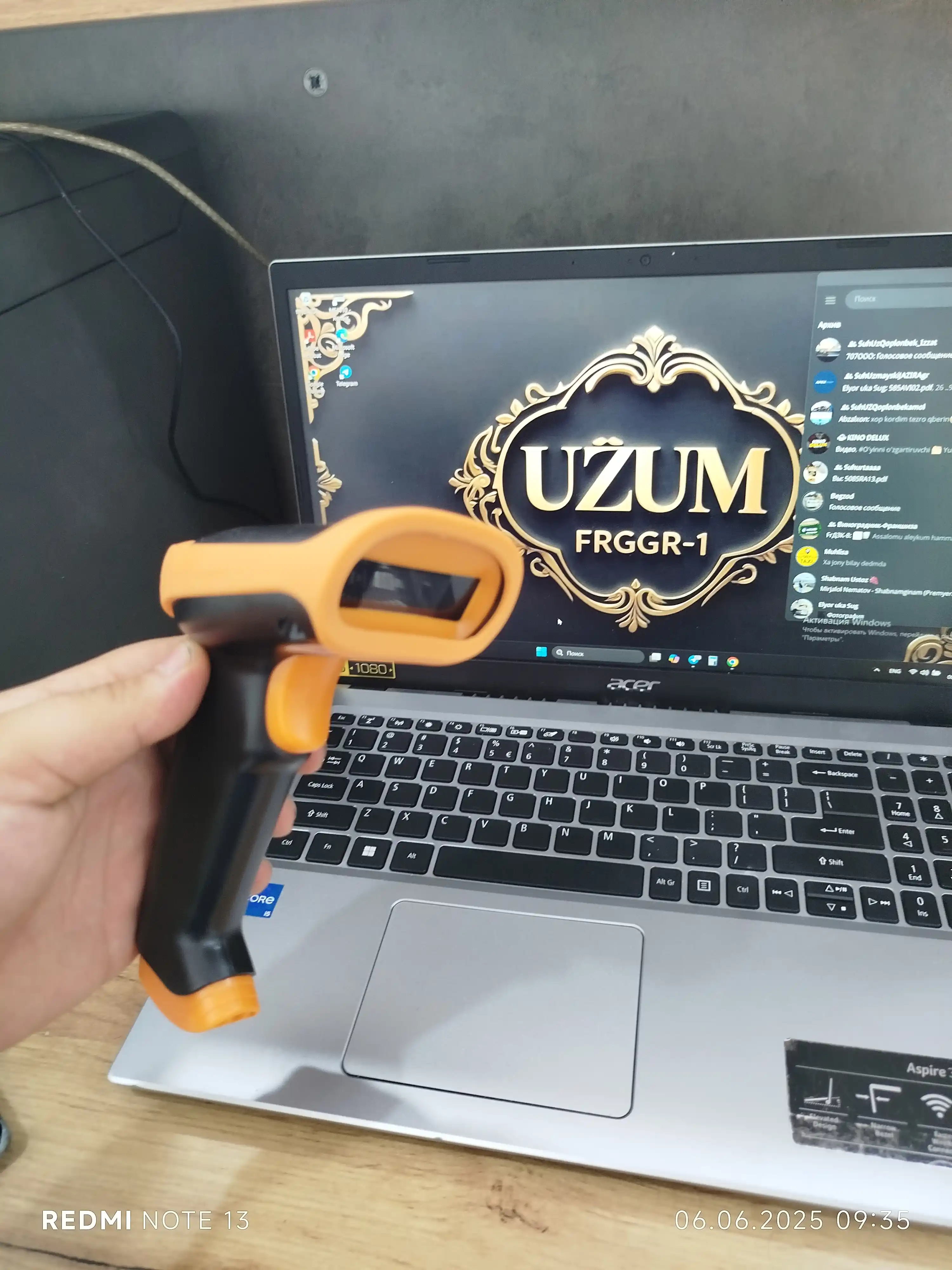 2D NETUM S8 , shtrix kod va QR-kod skaneri, kabelsiz va kabelli ulanish