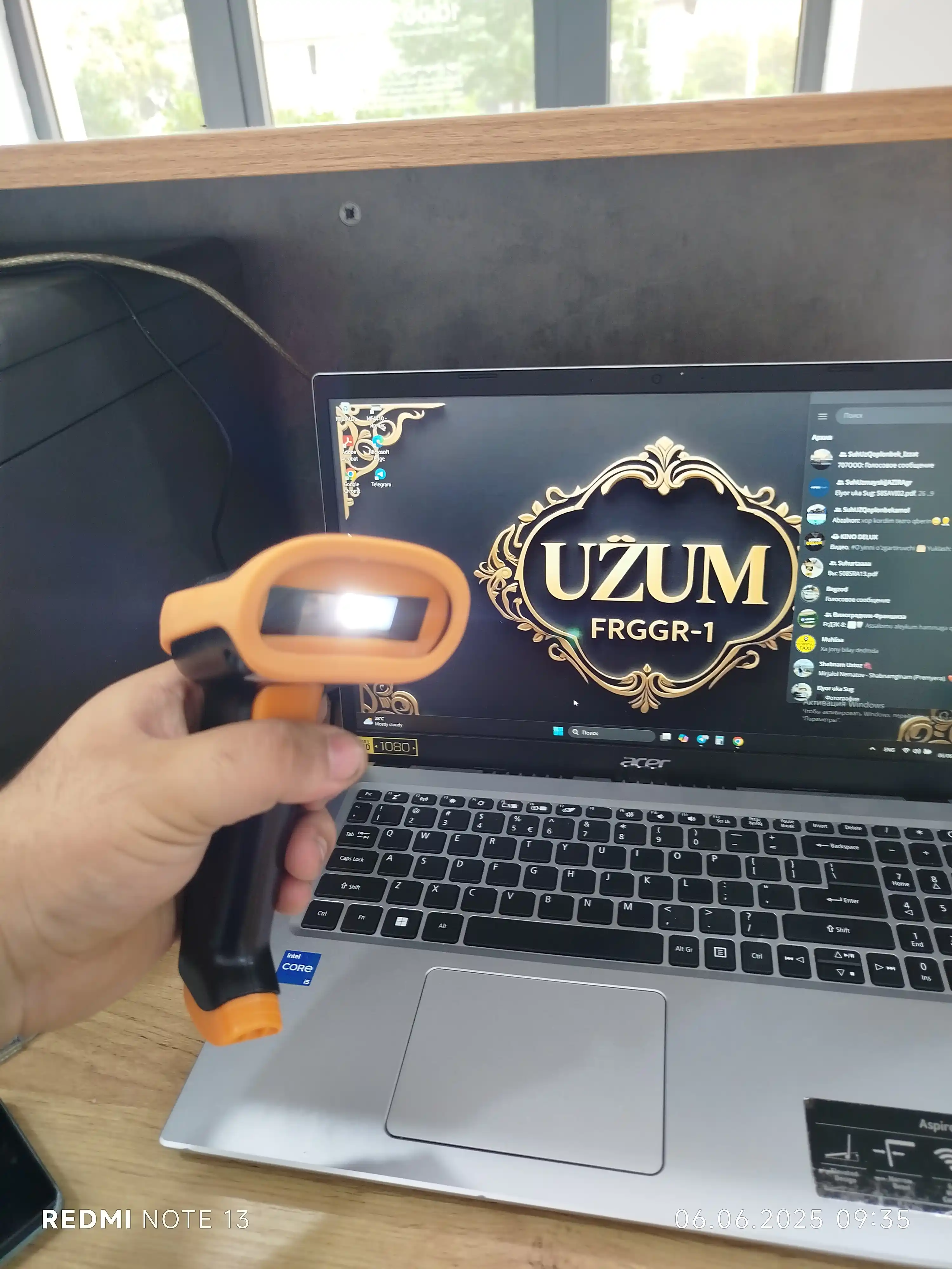 2D NETUM S8 , shtrix kod va QR-kod skaneri, kabelsiz va kabelli ulanish