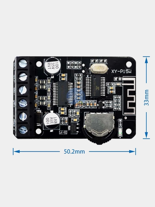 Модуль стереоусилителя XY-P15W с Bluetooth 5.0, 8–24 В DC