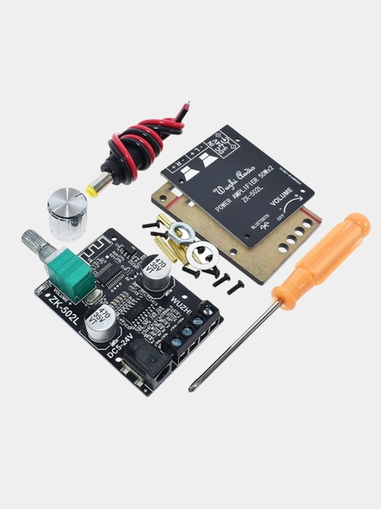ZK-502L — мини Bluetooth усилитель звука 2×50 Вт, цифровой стерео модуль