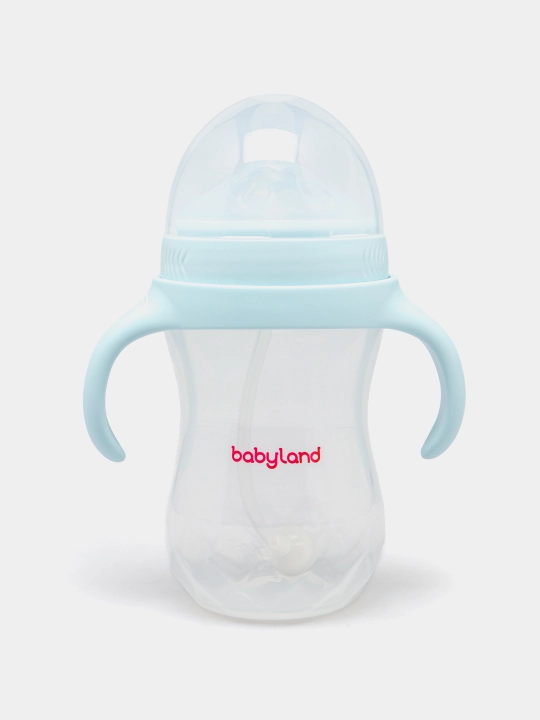 BabyLand tabiiy silikonli butilka, chaqaloqlarni ovqatlantirish uchun, 125, 260 ml hajmli